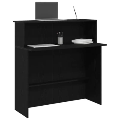 Immagine di vidaXL banco Reception Nero 100x50x103,5 cm in Legno Multistrato, Reception, Ufficio, Cassa, Salone, Bar