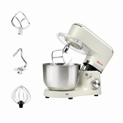 Immagine di Girmi IM47 Impastatrice Planetaria, Capacità 6 Litri, Impasti fino a 2,4 kg, 1500 W Max, Pulse, 10 Velocità, Contenitore Inox, Accessori inclusi, Panna