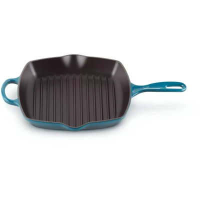 Immagine di Le Creuset Griddle Pan Signature Deep Teal 26 x cm enamelled non stick coating