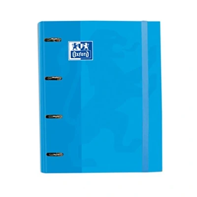 Immagine di Oxford, Raccoglitore a 4 anelli A4+, con copertina extra gomma. Include griglia di ricambio 5 x 5. Colore turchese