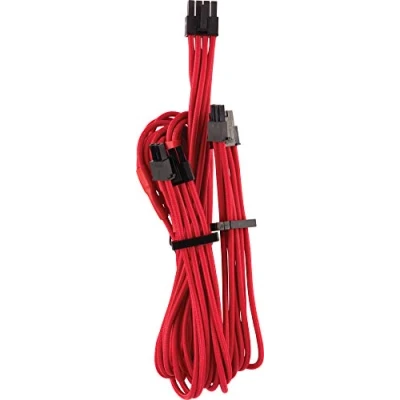 Immagine di Corsair Cavi Protetti Singolarmente con Guaina PCIe (Connettore Doppio) Type 4 Gen Premium Rosso
