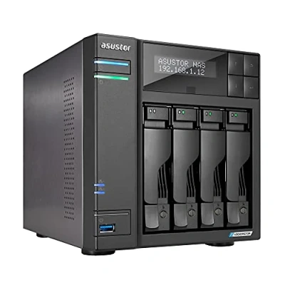 Immagine di Asustor Lockerstor 4 Gen2 AS6704T, Bay NAS, Quad Core 2.0 GHz CPU, 4x M.2 NVMe slots (PCIe 3.0), 2 x 2.5GbE, 4GB DDR4 RAM