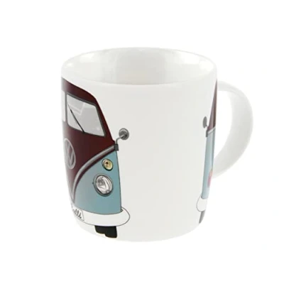 Immagine di Brisa VW Collection Volkswagen tazza in Ceramica da tè, caffè, latte, cappuccino, Campervan T1 Bus design 370ml (Fronte/Azzurro &amp; Marrone)