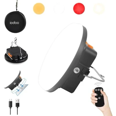 Immagine di LED Lampada Campeggio, Power Bank 12000 mAh, 2500LM Lanterna da Campeggio Ricaricabili, Faro 4 x N42 Potenti Magneti con Connettore Espandibile 1/4
