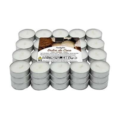 Immagine di Lumar Aromatic Tealight Set di 60 Candele profumate, lumini aromatiche Fragranza cocco