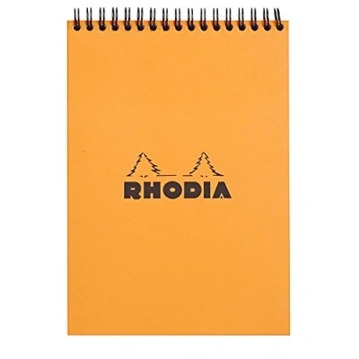 Immagine di RHODIA 16501C Bloc Notes a Spirale (Rilegatura integrale) arancione A5 righe 80 Fogli staccabili carta Clairefontaine g/m Copertina in rivestita flessibile e Resistente Classic
