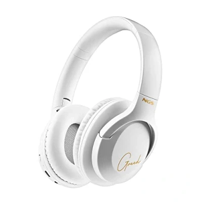 Immagine di NGS ARTICA GREED WHITE Cuffie Sovraurali Senza Fili, Compatibili con la Tecnologia Bluetooth, Leggero e Pieghevole, Microfono Incorporato, Batteria 40 Ore, Colore Bianco