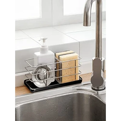 Immagine di Timpou Kitchen New Scolapiatti in spugna, multifunzionale per lavello da cucina, organizer lavello, scolapiatti, portasapone, pannello appeso regolabile