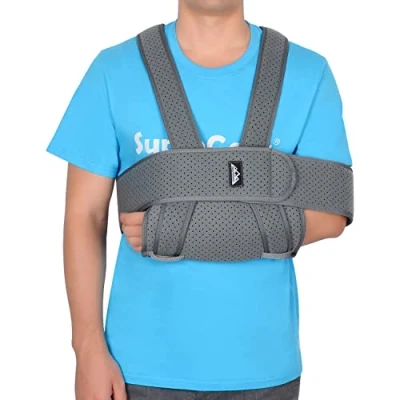 Immagine di supregear Reggibraccio Tutore Supporto Spalle, per Braccio/Mano/Gomito feriti, Immobilizzatore Comodo Regolabile, Sling Swathe, Traspirante, Grigio Scuro