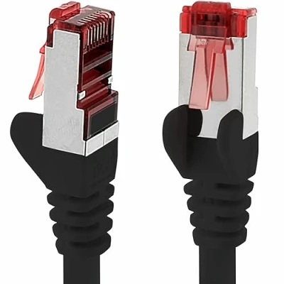 Immagine di cavo di rete CAT6 1 x 5 m Schermatura SFTP patch CAT.6 RJ45 Ethernet DSL LAN router switch modem field nero pezzo
