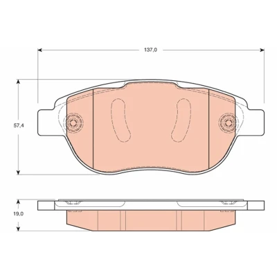 Immagine di TRW GDB1669 Kit pastiglie freno Non predisposto per contatto segnalazione usura con bulloni pinza accessori CITROËN: C3 I Hatchback