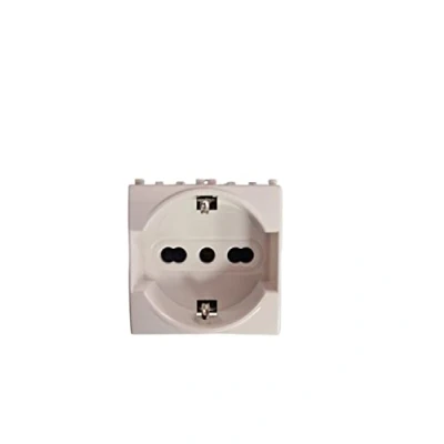 Immagine di Presa Bipasso Schuko 2P+T 16A Bianco Compatibile CON Vimar Plana Colore (1, bianco)