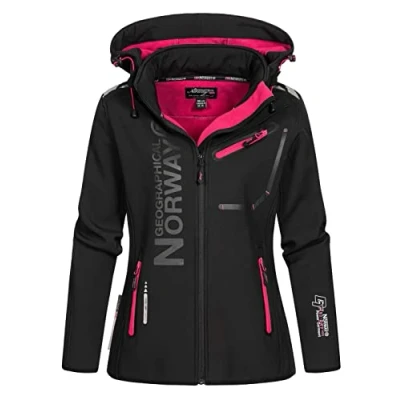 Immagine di Geographical Norway REINE LADY Giacca Softshell Impermeabile Donna Cappuccio Softshelljacke Invernale Antivento Attività All&#039;aperto Regolabile (Nero 2XL) Taglia 5