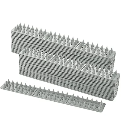 Immagine di EXLECO 12M Dissuasori per Piccioni 40Pcs Bird Defense Anti Système 3 File de Dissuasore Uccelli di Plastica Repellente Gatti Passeri Davanzali Tetti Balconi Grigio