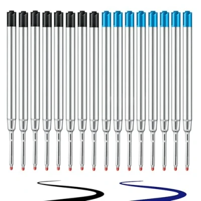 Immagine di JeoPoom 16 Pezzi Refill, Ricariche Per Penne A Sfera, Punta Fine[1.0mm], Compatibile Con La Maggior Parte Roller Ricaricabili, Colore Blu + Blk