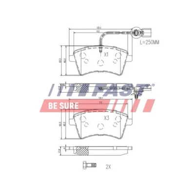 Immagine di FAST FT29529 Kit pastiglie freno Assale anteriore con sensore usura integrato RENAULT: Kangoo II / Grand Kangoo, Express, Be Bop