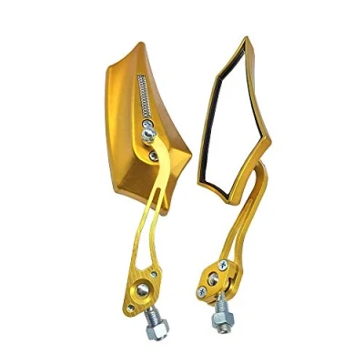 Immagine di Mintice 1 Paio Giallo Universale Moto Specchietti Retrovisore Specchietto Manubrio Specchio Laterale Scheletro Cranio 8mm 10mm Filettato