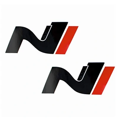 Immagine di Set di 2 pellicole protettive per decorazioni, logo anteriore e posteriore, autoadesive, su misura auto K054 (carbonio/nero/rosso)