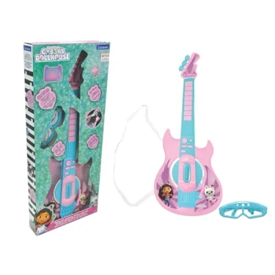 Immagine di Lexibook, La casa delle bambole di Gabby, Chitarra elettronica con microfono e occhiali per cantare stile, 2 modalità gioco, canzoni demo, effetti luce, Rosa/blu, K260GDH