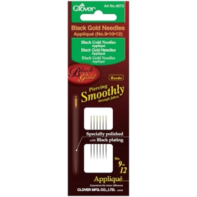 Immagine di Black Gold Applique/Sharps Needles Size 9/10/12 2 Each