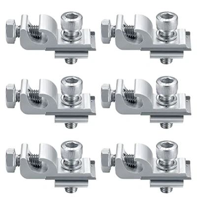 Immagine di 6 Pezzi Base Clip di Messa a Terra Standard Pannello Solare, Morsetti per Staffe Montaggio Supporto Morsetto Fissaggi Fotovoltaico Modulo Solar