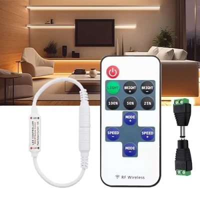 Immagine di Taikuwu Controller per Striscia LED RF Telecomando (con funzione di accoppiamento) 5,5 mm x 2,1 DC Jack Connettore 5V 24V 12A Ricevitore monocolore 5050 3528 2835 5630