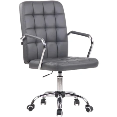 Immagine di CLP Sedia Girevole Scrivania Terni Con Braccioli In Stoffa O Similpelle I Poltroncina Studio Ruote, Colore:grigio, Materiale:Ecopelle