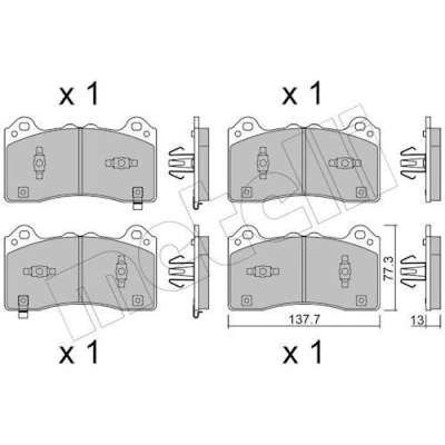 Immagine di METELLI 22 1220 1 Kit pastiglie freno con segnalatore acustico usura