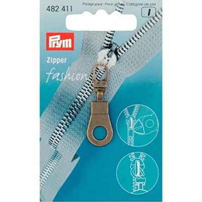 Immagine di Prym 482411 Zipper Ring, Metallo, Old Brass, Öse, altmessing, 1 Stück