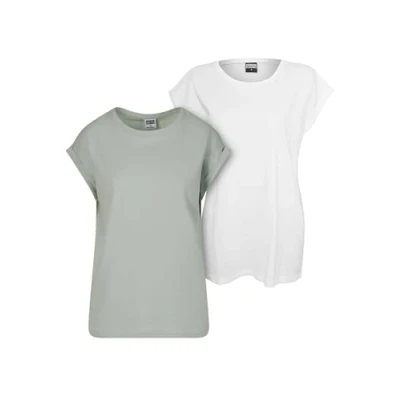 Immagine di Urban Classics Extended Shoulder 2PACK Tshirt basic, Donna, Taglia: Medium, Frostmint white