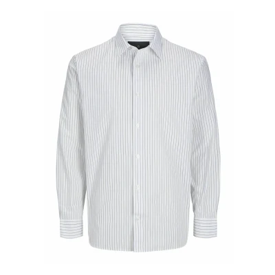 Immagine di JACK &amp; JONES Jprblabushwick Stanley Maglietta L/S SN Camicia a Maniche Lunghe, Cloud Dancer/Fit: Strisce, XL Uomo