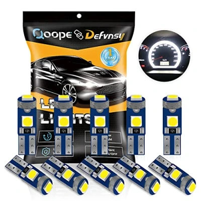 Immagine di Defvnsy T5 W3W Lampadina LED, Bianco Brillante 74 Lampadine 12V 73 286 2721 Led Interni Sostituzione 3030 3smd Luci Per Auto Cruscotto Pannello Strumenti Indicatore Luce, Luce Della Porta