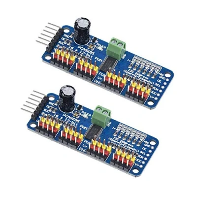 Immagine di ZkeeShop 2 PZ PCA9685 16 Canali 12 Bit Servo Motor Driver Compatibile per Arduino Robot Raspberry Pi IIC Modulo di interfaccia Shield