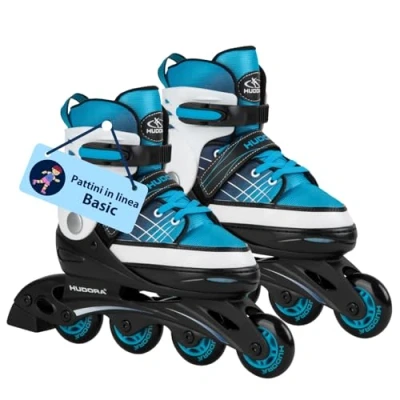Immagine di HUDORA Pattini in linea Basic blue/mint per bambini e ragazzi diverse misure a rotelle regolabili su 4 Ideali iniziare con un modello di qualità