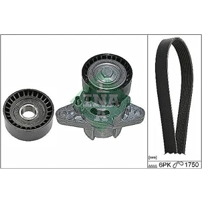 Immagine di INA 529 0164 10 Kit cinghie Poly V Controllare corsa libera generatore ed ev. sostituire RENAULT: CLIO 2, MEGANE 3, Kangoo II / Grand