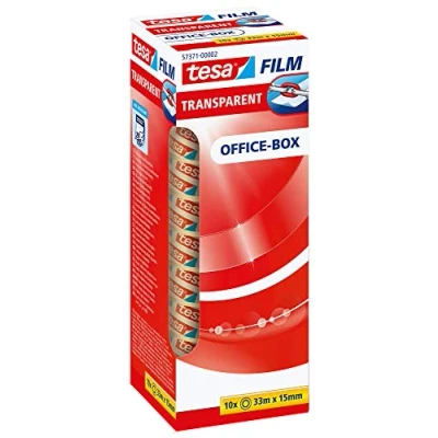 Immagine di tesa OFFICE BOX 57371 00002 06 Nastro adesivo tesafilm Trasparente (L x L) 33 m 15 mm 10 pz.