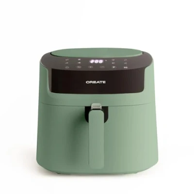Immagine di CREATE/FRYER PRO LARGE/Friggitrice ad aria senza olio 6,2L Verde salvia / 8 programmi automatici, selettore di temperatura 40 200, 1800W