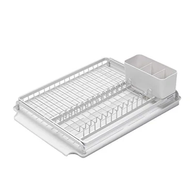 Immagine di Brabantia Sink Side Scolapiatti con Scivolo, Alluminio, Light Grey, 49.2 x 38.6 14.2 cm
