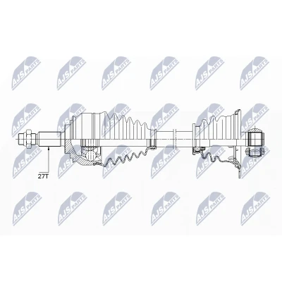 Immagine di NTY NPW RE 153 Albero motore / Semiasse Assale anteriore Sx 660mm