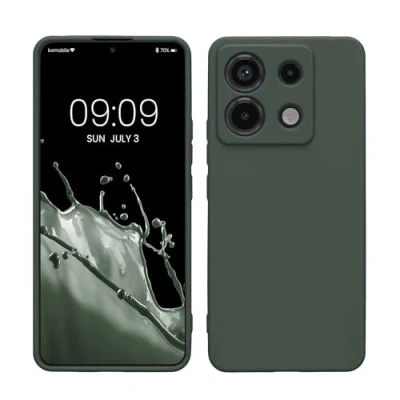 Immagine di kwmobile Custodia Compatibile con Xiaomi Redmi Note 13 Pro 5G / Poco X6 Cover Back Case per Smartphone in Silicone TPU Protezione Gommata verde muschio