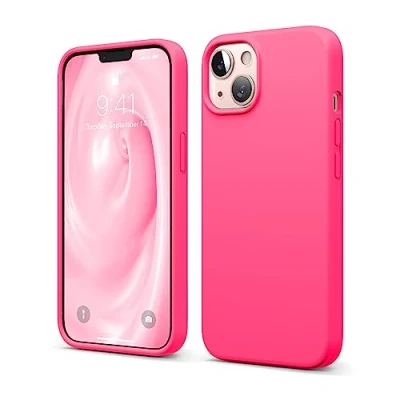 Immagine di elago Cover in silicone liquido compatibile con iPhone 13 (6.1&quot;), custodia premium, protezione completa antiurto a 3 strati, morbida microfibra che previene i graffi, colore: rosa