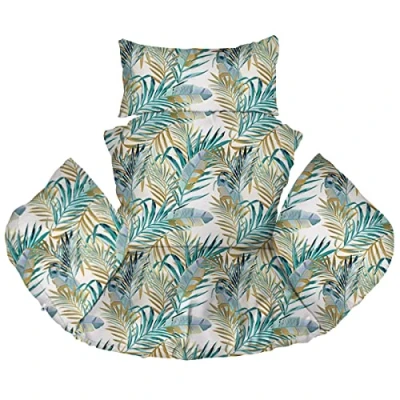 Immagine di Ferocity Cuscino per Sedia Amaca, in Rattan Cuscino, Dondolo Sospesa, con la Testa di, Rivestimento Rimovibile, Lacci attaccati, Palm White [114]