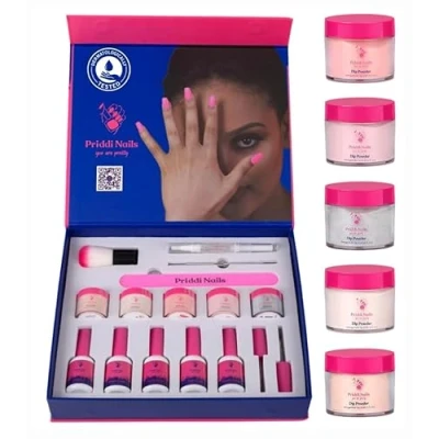 Immagine di Priddi Nails Dipping Powder Kit Grande Columba Dermatologicamente testato Nail Art Make Manicure Smalto Dip Polvere Immersione Unghie Set 5 Colori Liquidi Accessori Beauty Trend 2023