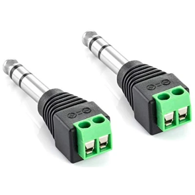Immagine di POPPSTAR Connettore jack audio (adattatore spina 6,35 mm maschio a terminal block 2 pin), pezzi
