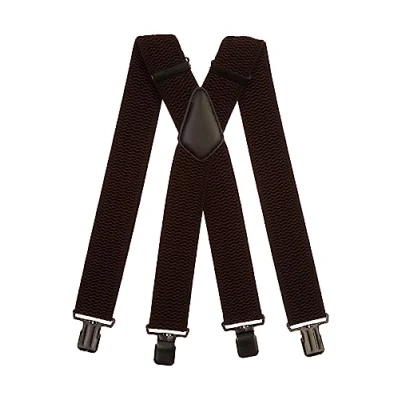Immagine di Olata Bretelle da Uomo a Forma di X, Tessuto Spesso, Extra Larghe, 5 cm. Rosso (Clip D&#039;Argento)