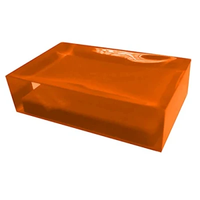 Immagine di Gedy Arancio, Auckland saponetta, Misure e Peso: 3X11X7 CM &amp; 0,15 kg, Porta Sapone Solido in Resina Trasparente di Alta qualità, Finitura, Design R&amp;S, Fatto a Mano, 2 Anni Garanzia, Unica