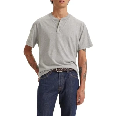 Immagine di Levi&#039;s Button Henley Tshirt basic, Uomo, Taglia: Small, Mid tone grey heather