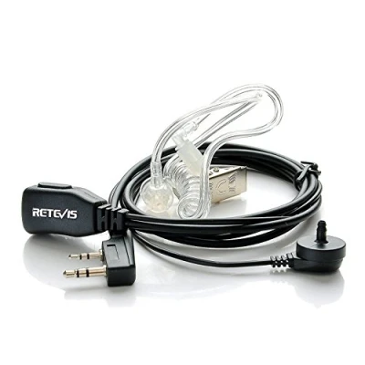Immagine di Retevis Cuffie Walkie Talkie 2 Pin Auricolare con Tubo Acustico Trasparente Cuffia Headset Compatibile Ricetrasmettitore RT24 RT22 RT27 RT5 H777 Baofeng UV 5R BF 888S ESYNiC (1 Pezzi)