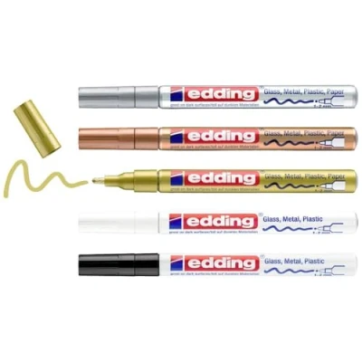 Immagine di Edding 4 751 5 999 Marcatore a vernice Nero, Bianco, Oro, Argento, Rame 2 mm, mm