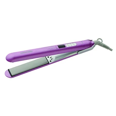 Immagine di GRUNDIG HS 7130 Piastra lisciante per capelli, 4 livelli, da 160 C a 220 C, funzione ionica, piastre in ceramica mobile, turbo, rosa/argento